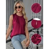 Blooming Jelly Womens Sleeveless Tank Tops Business Casual Trendy Blouses(Wine)