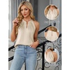Blooming Jelly Womens Summer Tank Tops Satin Business Dressy Casual Blouse(Beige)