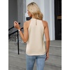 Blooming Jelly Womens Summer Tank Tops Satin Business Dressy Casual Blouse(Beige)