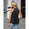 Blooming Jelly Womens Summer Tank Tops Satin Business Dressy Casual Blouse(Black)