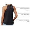 Blooming Jelly Womens Summer Tank Tops Satin Business Dressy Casual Blouse(Black)