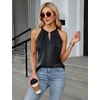 Blooming Jelly Womens Summer Tank Tops Satin Business Dressy Casual Blouse(Black)