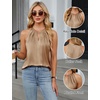 Blooming Jelly Womens Summer Tank Tops Satin Business Dressy Casual Blouse(Brown)