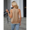Blooming Jelly Womens Summer Tank Tops Satin Business Dressy Casual Blouse(Brown)