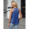 Blooming Jelly Womens Summer Tank Tops Satin Business Dressy Casual Blouse(Dark Blue)
