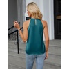 Blooming Jelly Womens Summer Tank Tops Satin Business Dressy Casual Blouse(Dark Green)