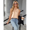Blooming Jelly Womens Summer Tank Tops Satin Business Dressy Casual Blouse(Gold)