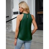 Blooming Jelly Womens Summer Tank Tops Satin Business Dressy Casual Blouse(Green)