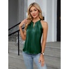 Blooming Jelly Womens Summer Tank Tops Satin Business Dressy Casual Blouse(Green)