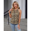 Blooming Jelly Womens Summer Tank Tops Satin Business Dressy Casual Blouse(Leopard)