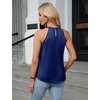 Blooming Jelly Womens Summer Tank Tops Satin Business Dressy Casual Blouse(Navy Blue)