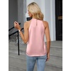 Blooming Jelly Womens Summer Tank Tops Satin Business Dressy Casual Blouse(Pink)