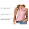 Blooming Jelly Womens Summer Tank Tops Satin Business Dressy Casual Blouse(Pink)