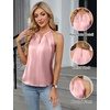 Blooming Jelly Womens Summer Tank Tops Satin Business Dressy Casual Blouse(Pink)