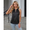 Blooming Jelly Womens Summer Tank Tops Satin Business Dressy Casual Blouse(Polka Dot)