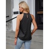 Blooming Jelly Womens Summer Tank Tops Satin Business Dressy Casual Blouse(Polka Dot)