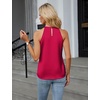 Blooming Jelly Womens Summer Tank Tops Satin Business Dressy Casual Blouse(Red)