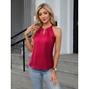 Blooming Jelly Womens Summer Tank Tops Satin Business Dressy Casual Blouse(Red)
