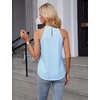 Blooming Jelly Womens Summer Tank Tops Satin Business Dressy Casual Blouse(Stripes Blue)