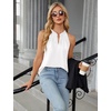 Blooming Jelly Womens Summer Tank Tops Satin Business Dressy Casual Blouse(White)