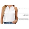 Blooming Jelly Womens Summer Tank Tops Satin Business Dressy Casual Blouse(White)