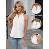 Blooming Jelly Womens Summer Tank Tops Satin Business Dressy Casual Blouse(White)