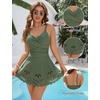 Blooming Jelly Womens Tummy Control Swimsuit Twist Front Bathing Suit(Army Green)