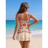 Blooming Jelly Womens Tummy Control Swimsuit Twist Front Bathing Suit(Multicolor)