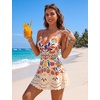 Blooming Jelly Womens Tummy Control Swimsuit Twist Front Bathing Suit(Multicolor)