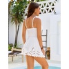 Blooming Jelly Womens Tummy Control Swimsuit Twist Front Bathing Suit(White)