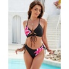 Blooming Jelly Womens Two Piece Bikini Sets Cutout Curvy Swimsuit 2026(Black Flower)