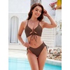 Blooming Jelly Womens Two Piece Bikini Sets Cutout Curvy Swimsuit 2026(Coffee)