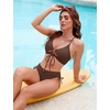 Blooming Jelly Womens Two Piece Bikini Sets Cutout Curvy Swimsuit 2026(Coffee)