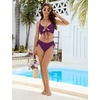 Blooming Jelly Womens Two Piece Bikini Sets Cutout Curvy Swimsuit 2026(Deep Purple)