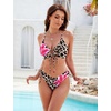 Blooming Jelly Womens Two Piece Bikini Sets Cutout Curvy Swimsuit 2026(Leopard Floral)