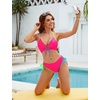Blooming Jelly Womens Two Piece Bikini Sets Cutout Curvy Swimsuit 2026(Pink 2)