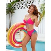 Blooming Jelly Womens Two Piece Bikini Sets Cutout Curvy Swimsuit 2026(Pink 2)