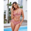 Blooming Jelly Womens Two Piece Bikini Sets Cutout Curvy Swimsuit 2026(Pink Floral)
