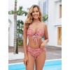 Blooming Jelly Womens Two Piece Bikini Sets Cutout Curvy Swimsuit 2026(Pink Floral)