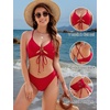 Blooming Jelly Womens Two Piece Bikini Sets Cutout Curvy Swimsuit 2026(Red)