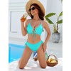 Blooming Jelly Womens Two Piece Bikini Sets Cutout Curvy Swimsuit 2026(Turquoise)