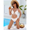 Blooming Jelly Womens Two Piece Bikini Sets Cutout Curvy Swimsuit 2026(White)