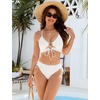 Blooming Jelly Womens Two Piece Bikini Sets Cutout Curvy Swimsuit 2026(White)