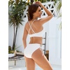 Blooming Jelly Womens Two Piece Bikini Sets Cutout Curvy Swimsuit 2026(White)