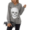 Blooming Jelly Women’s Halloween Sweatshirts Skull Shirts Fall Sweater(Pale Gray)