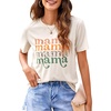 Blooming Jelly Womens Mama Shirt Fashion Graphic Tee Shirts Loose Fit Summer Tops Short Sleeve Blouses(A-beige)