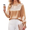 Blooming Jelly Women’s Silk Blouse Polka Dot Dressy Casual Work Top(Apricot)