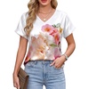 Blooming Jelly Womens Silk Satin Dressy Casual Blouses Short Sleeve Summer Tops Trendy Work Business Outfits 2026(White)