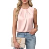 Blooming Jelly Womens Sleeveless Tank Tops Business Casual Trendy Blouses(Pink)
