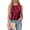 Blooming Jelly Womens Sleeveless Tank Tops Business Casual Trendy Blouses(Wine)